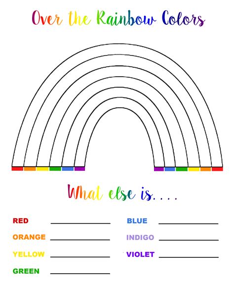 Over the Rainbow Colors Printable - Our Kid Things