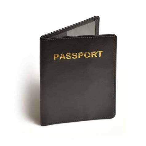 RFID Blocking Leather Passport Cover - Black | Travel Blue Travel ...