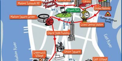 Big bus tours NYC map - Big bus tour New York map (New York - USA)