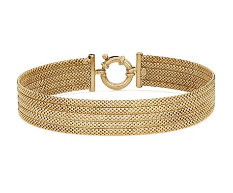 Five Strand Mesh Bracelet in 14k Yellow Gold | Blue Nile