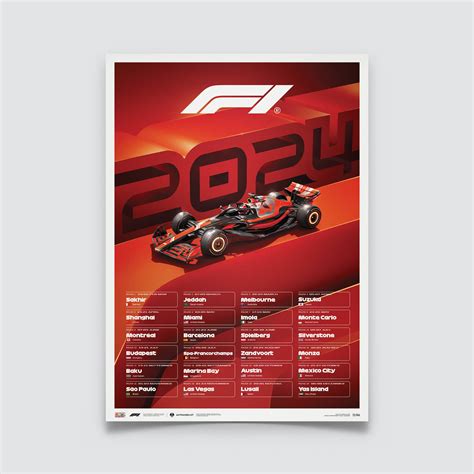 Race Calendar | 2024 Formula 1 | Calendar Poster | Automobilist