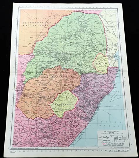 1945 WW2 MAP of The Union of South Africa Basutoland World War 2 Geography $63.28 - PicClick