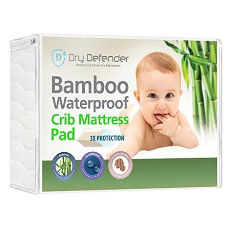 Bamboo Waterproof Crib Mattress Pad - Quilted Baby Crib Cover and ...