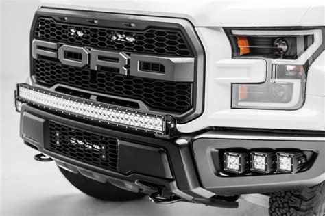 2017-2020 Ford F-150 Raptor OEM Grille LED Kit with (2) 6 Inch LED Straight Single Row Slim ...