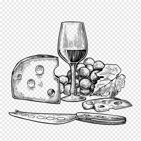 Weißwein-Bistro-Käse-Tapas, Wein, Automobil-Design, Bistro, Schwarz und weiß png | PNGWing