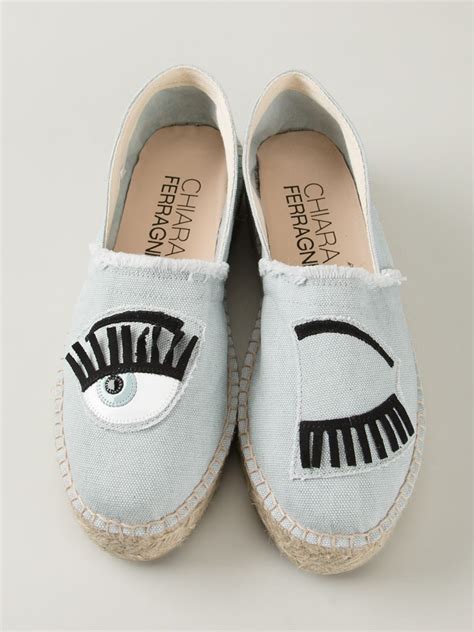 Lyst - Chiara Ferragni Eye Espadrille Shoes in Blue