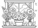 Open Window Coloring Page  sketch template