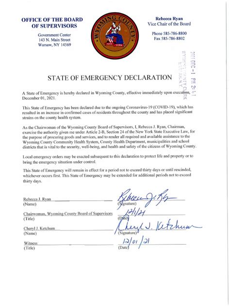 12-01-21 State of Emergency Declaration (COVID-19) | PDF