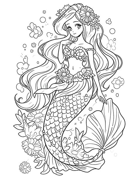 44 Mermaid Coloring Pages For Kids And Adults - Our Mindful Life