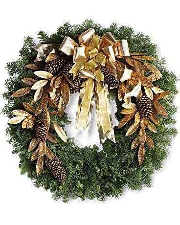 Glitter & Gold Wreath Flower Delivery The Villages FL - Plantation Flower Designs & Gifts