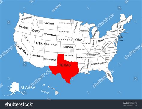 Texas State Usa Vector Map Isolated Stock Vector (Royalty Free ...