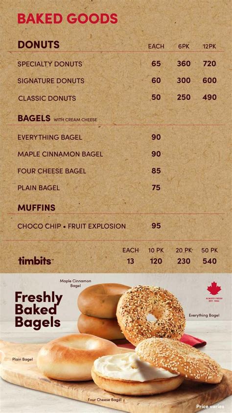 Tim Hortons Menu Philippines (2024) — Philippine Menus