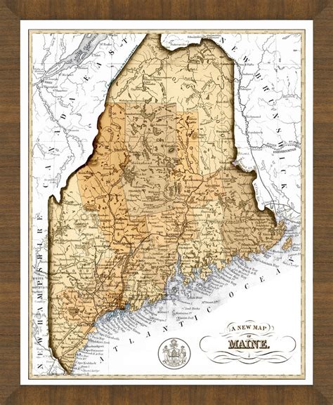 Old Map of Maine - A Great Framed Map That's Ready to Hang