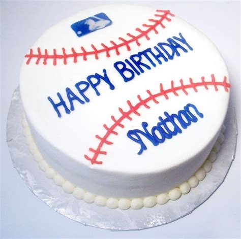 a baseball themed birthday cake with happy birthday written on the ...