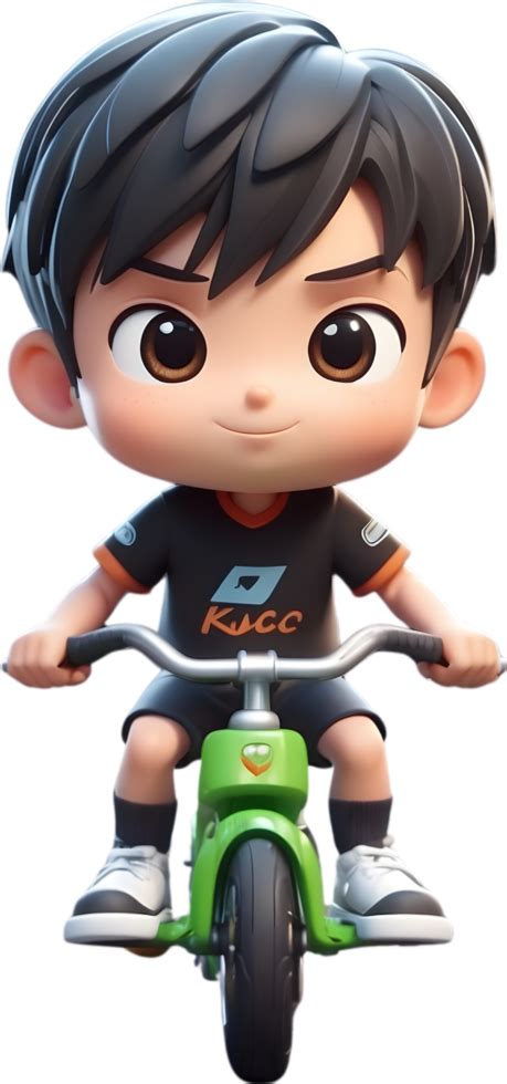 AI generated a cartoon kid riding a bike 35268022 PNG