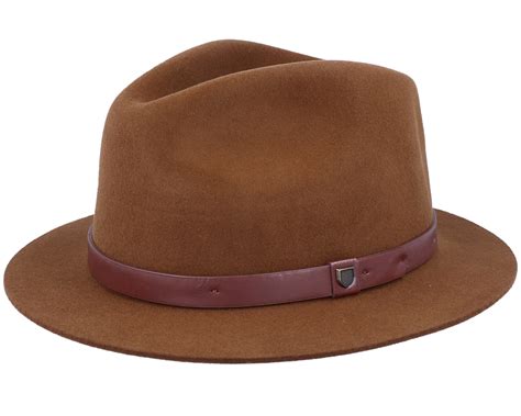 Messer Short Brim Coffee Xl Fedora - Brixton hats | Hatstore.ie