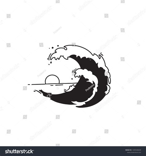 Ocean Wave Logo Design Vector Illustration Stock Vector (Royalty Free ...