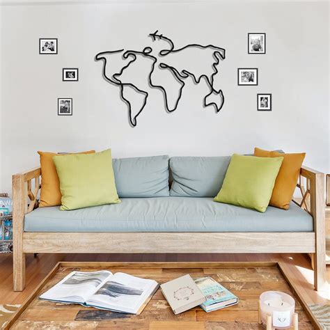 Metal World Map Wall Art World Map Metal World Map Gift - Etsy