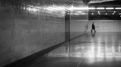 Free picture: reflection, monochrome, city, airport, people, urban, man, tunnel