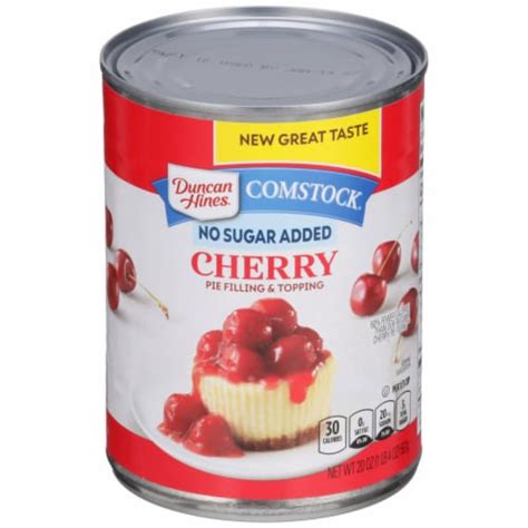 Duncan Hines Comstock No Sugar Added Cherry Pie Filling And Topping, 20 ...