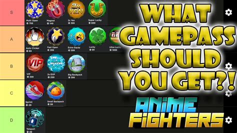 Anime Fighters Simulator ULTIMATE Gamepass Tier List On | You should Buy... - YouTube