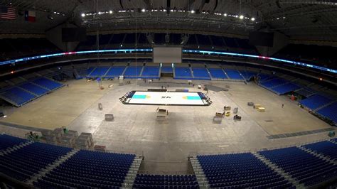 WATCH: Court installed at the Alamodome for Spurs 50th anniversary celebration game - YouTube