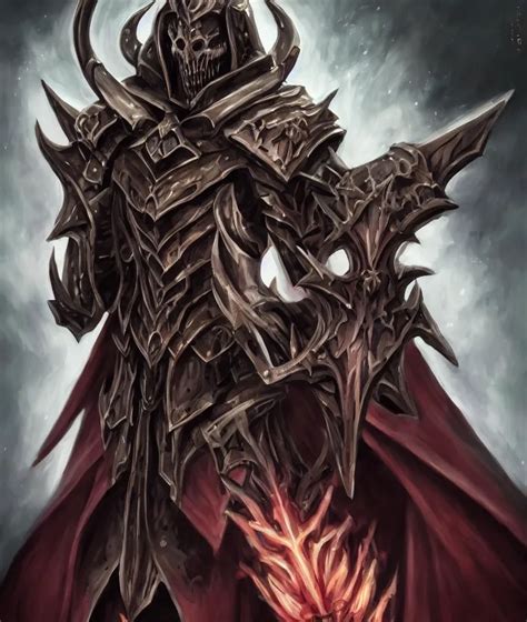 overlord anime ainz ooal gown wears daedric armor and | Stable Diffusion