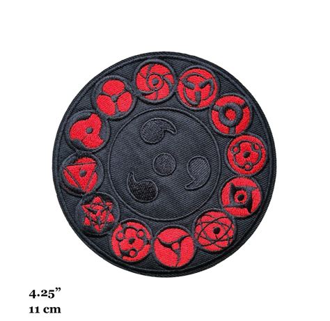 Naruto Anime Series Mangekyō Sharingan Eyes Logo Black Embroidered Iron ...