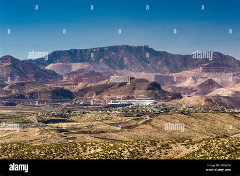 Town of Morenci, Morenci Copper Mine, Blue Range mountains, view from Highway 191 near Clifton ...