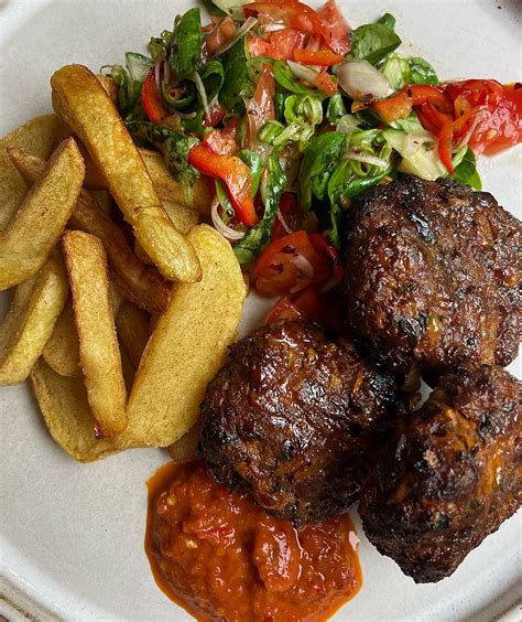 Oven Baked Kofte with Chips & Salad – The Kebab Club