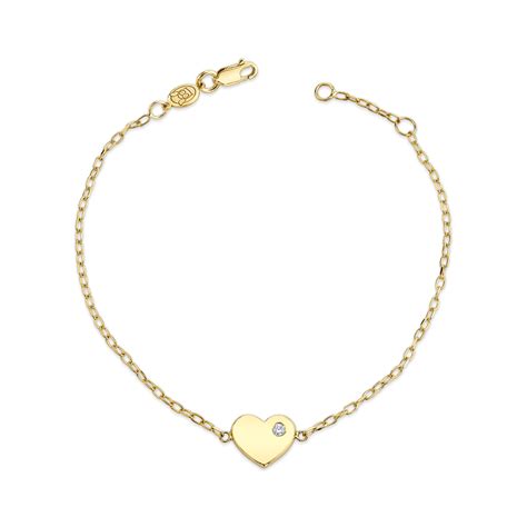 Birthstone Heart Bracelet – Baby Gold