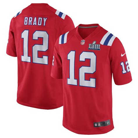 Nike Tom Brady New England Patriots Red Super Bowl LIII Bound Game Jersey