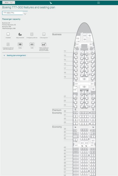 Cathay Pacific Premium Economy Seat Map