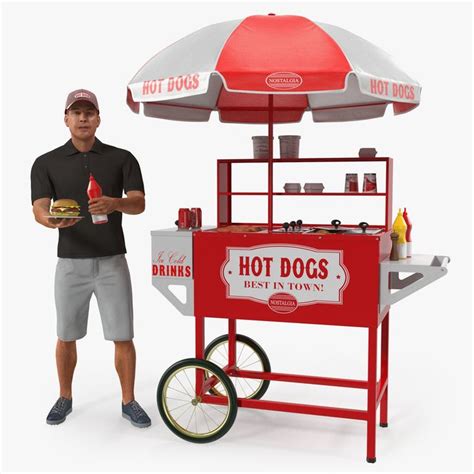 Hot Dog Cart with Vendor Rigged 3D model | Hot dog cart, Hot dogs, 3d model