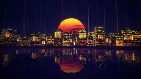 2560x1440 Abstract City Retro Sunset Night 4k 1440P Resolution HD 4k Wallpapers, Images ...