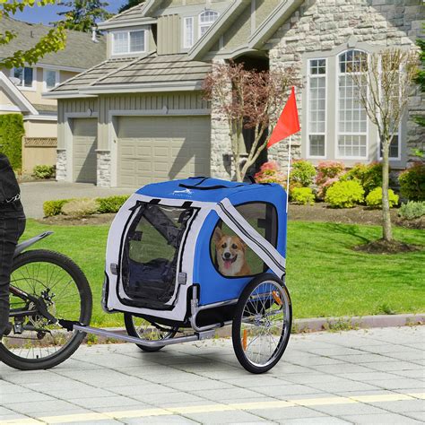 PawHut Aosom Pet Bike Trailer Bicycle Dog Cat Travel Carrier Foldable White | Aosom Canada