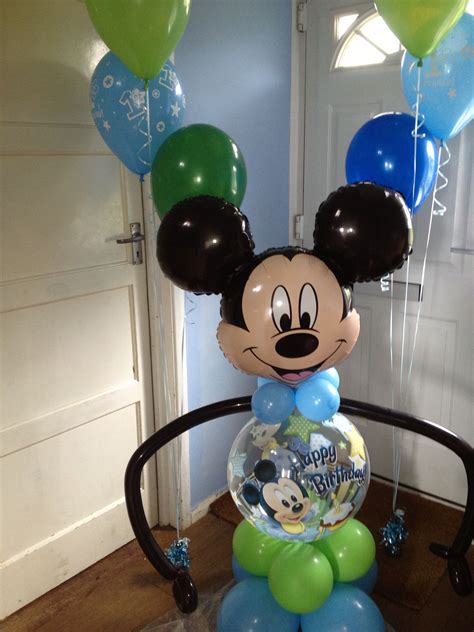 1st birthday disney Mickey Mouse balloon decoration for boy (can be Minnie for girl) Facebook ...