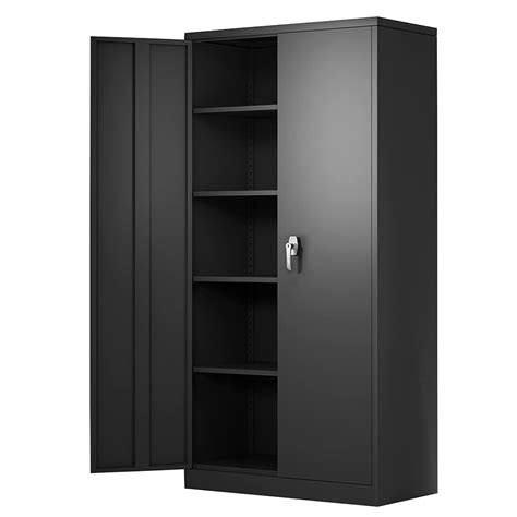 Buy GREATMEET Metal Storage Cabinet with 4 Adjustable Shelves and ...