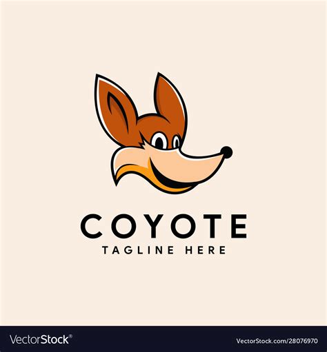 Fun mascot coyote logo icon Royalty Free Vector Image