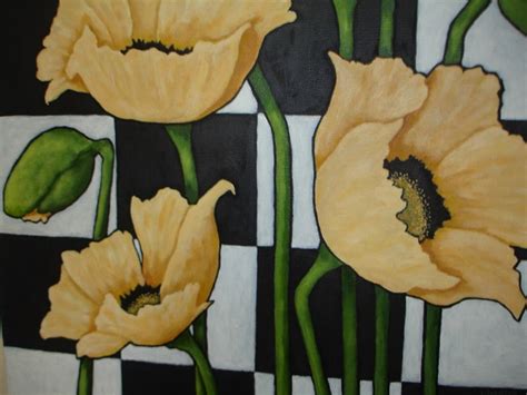 YELLOW POPPY Painting 18x24 Inch Deep Edge Canvas Original | Etsy