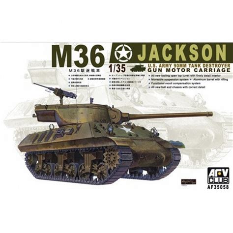 AFV Club AFV350587 1:35 M36 Tank Destroyer ' Jackson ' Military Model Kit