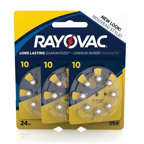 Rayovac Size 10 Hearing Aid Batteries, 24-Pack L10ZA-24ZMB - Walmart.com - Walmart.com