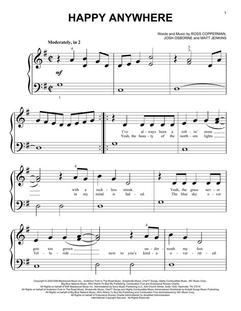 Blake Shelton "Happy Anywhere" Sheet Music Notes | Download Printable PDF Score 486236