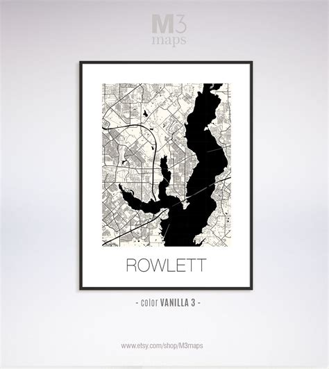 Rowlett Texas Rowlett TX Map Rowlett Map Rowlett Print - Etsy