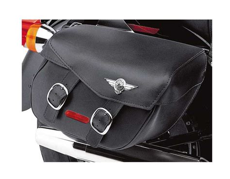 Harley-Davidson® Softail Leather Saddlebags Fat Boy Styling Black 90320 ...