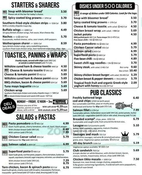 Image result for wetherspoons menu | Menu, Menu design, Food