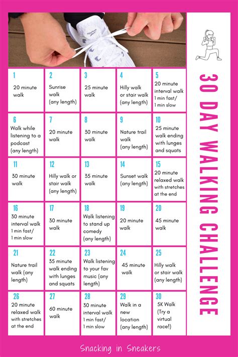 Printable 30 Day Walking Challenge - Printable Word Searches