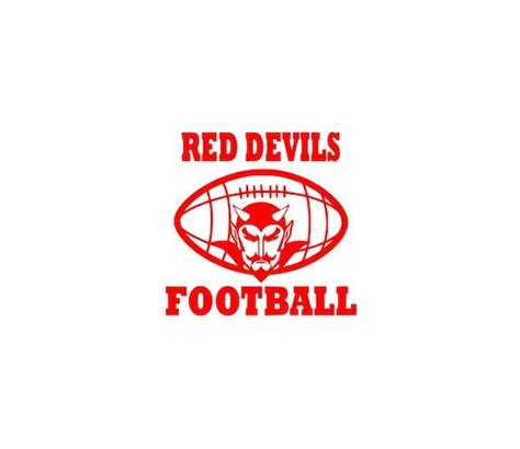 Red Devils Football High School College SVG File Cutting DXF | Etsy