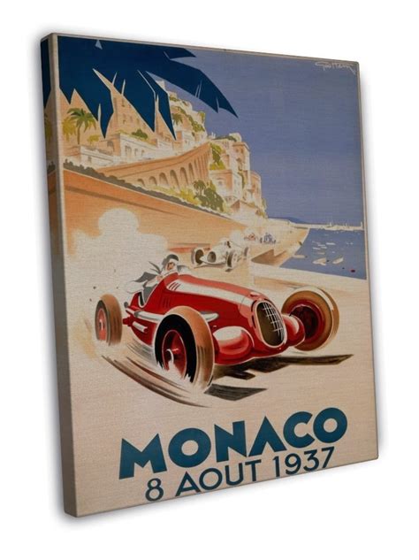 Vintage 1937 Monaco Grand Prix Classic Motor Racing 20x16 inch FRAMED ...