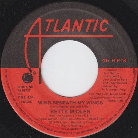 Bette Midler – The Wind Beneath My Wings (1989, Vinyl) - Discogs